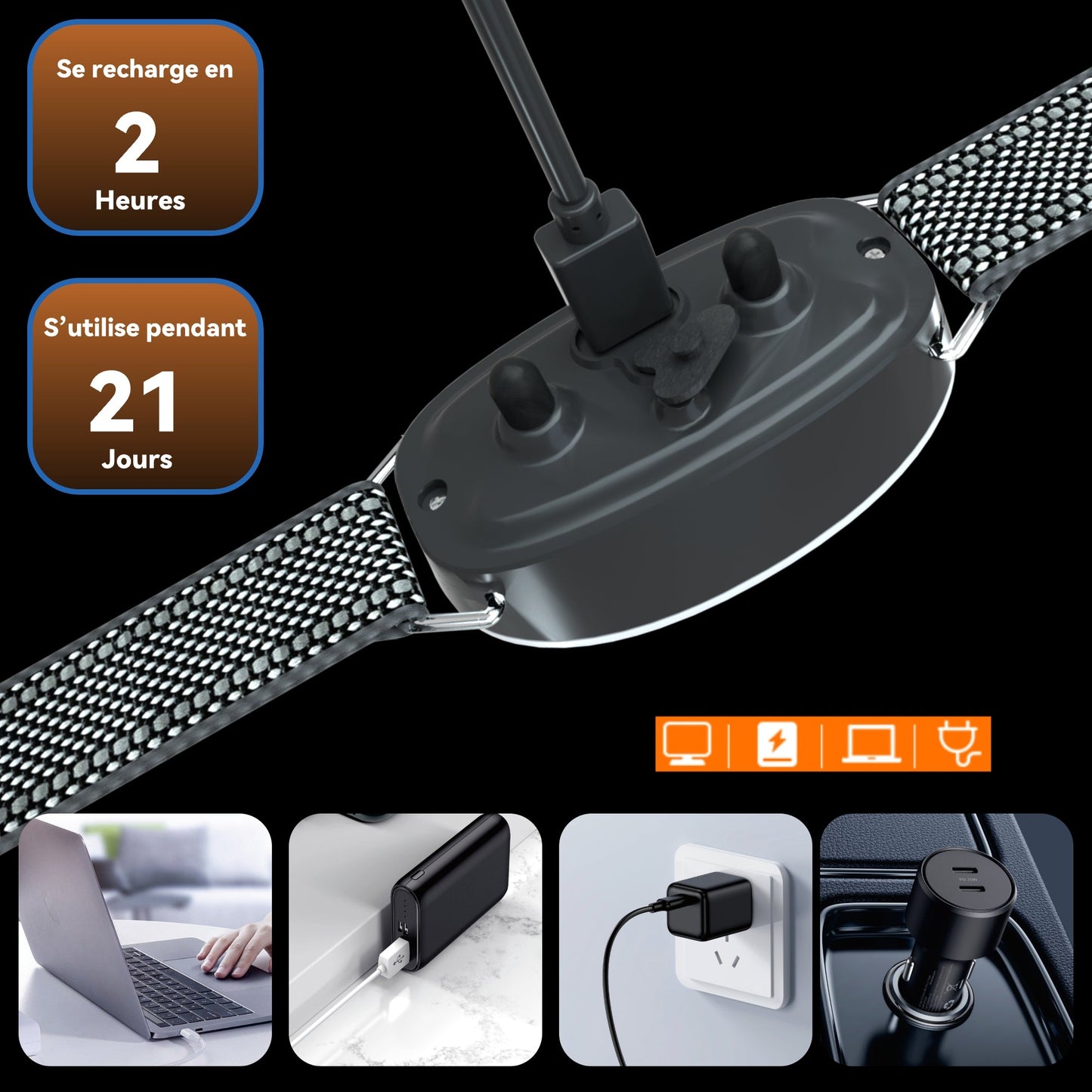 Collier Vibrant-Conformes à La Nouvelle Loi 2024-Collier Anti Aboiement, sans Choc Statique avec 8 Niveaux de Sensibilité Réglables, 8 Niveaux et 3 Modes